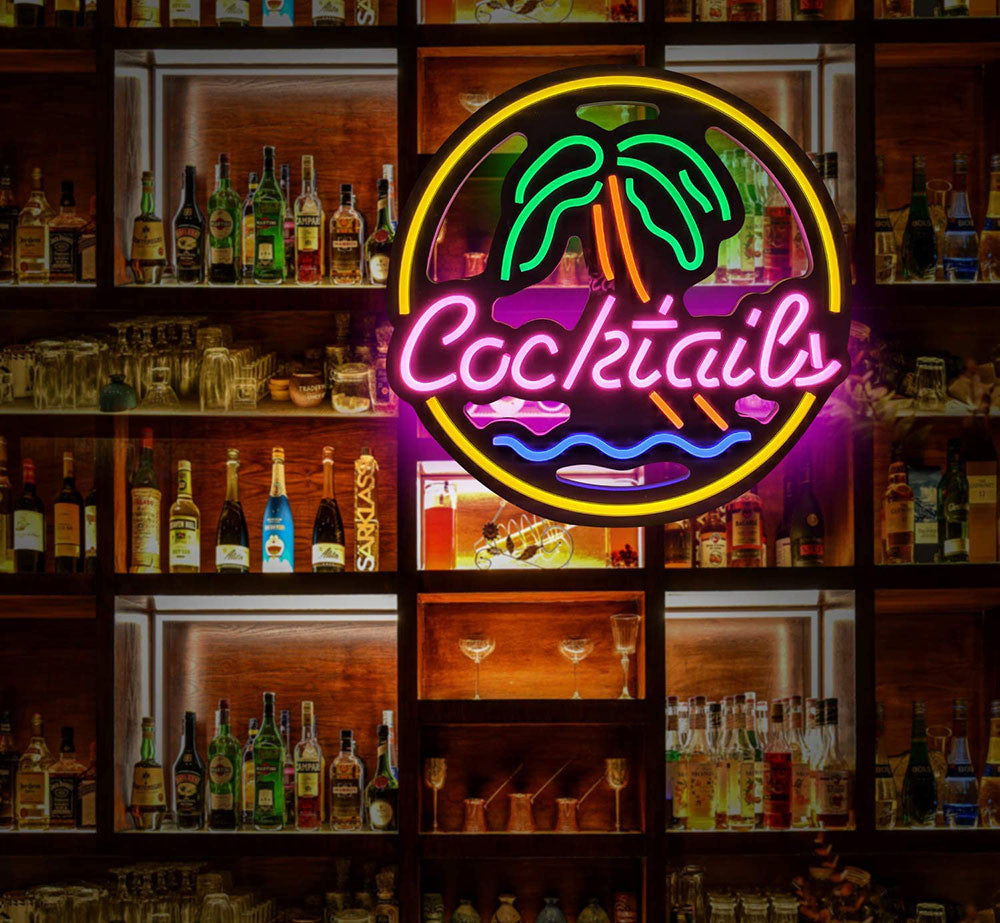 Cocktails Led Neon Light Interior Decoration
