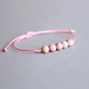 Rose Beads Knot Bracelet Self-Love Energy Gift for Yourself