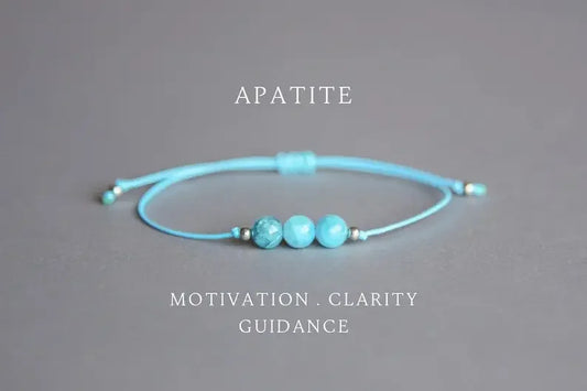 Blue Apatite Healing Crystal Inspirational Bracelet