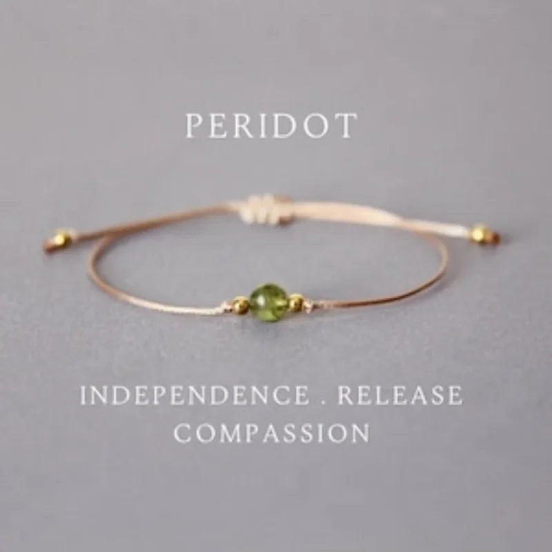 Peridot Serenity Bracelet – August Birthstone Gem of Independence & Compassion