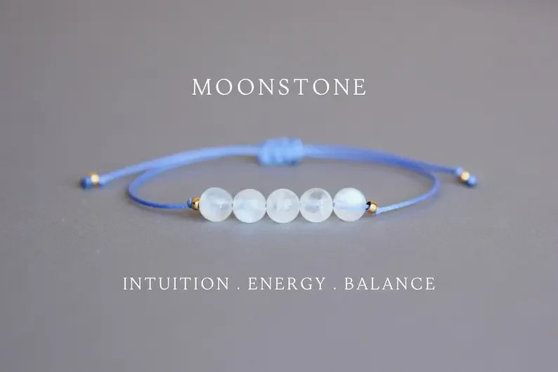 Rainbow Moonstone Bracelet Women’s Crystal Jewelry Beaded Moonstone Bracelet Men’s