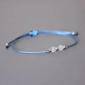 Couple & Bestie Bond Bracelet: Aquamarine & Rose Quartz