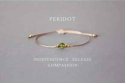 Peridot Serenity Bracelet – August Birthstone Gem of Independence & Compassion