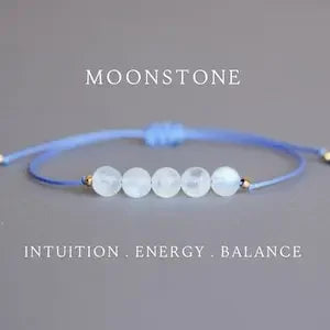 Rainbow Moonstone Bracelet Women’s Crystal Jewelry Beaded Moonstone Bracelet Men’s