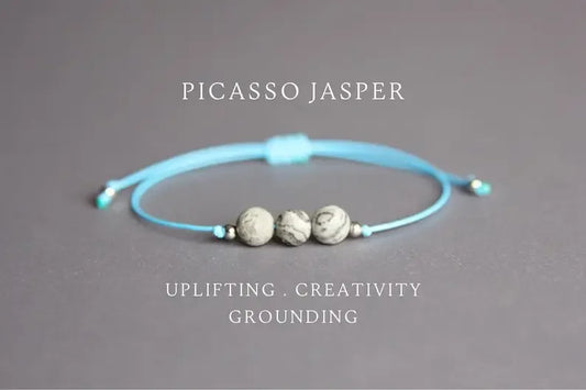 Picasso Jasper Uplifting Creativity  Beaded Healing Crystal Bracelet