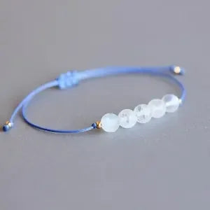 Rainbow Moonstone Bracelet Women’s Crystal Jewelry Beaded Moonstone Bracelet Men’s