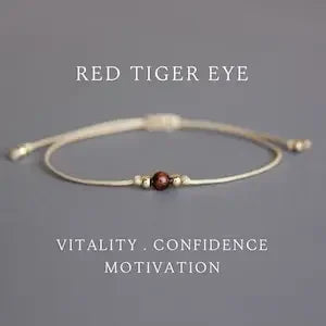 Women's Red Tiger Eye Bull's Eye Crystal Nursing Student Gift Women's Empathy Protection Gemstone Bracelet