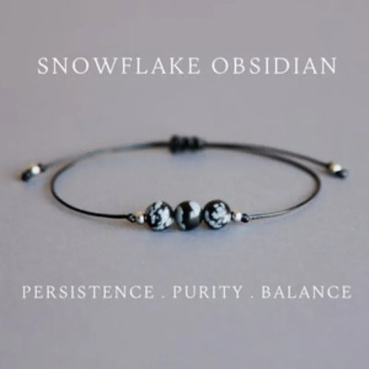 Capricorn January Birthday Stone - Snowflake Obsidian: The Balance & Purity Bracelet