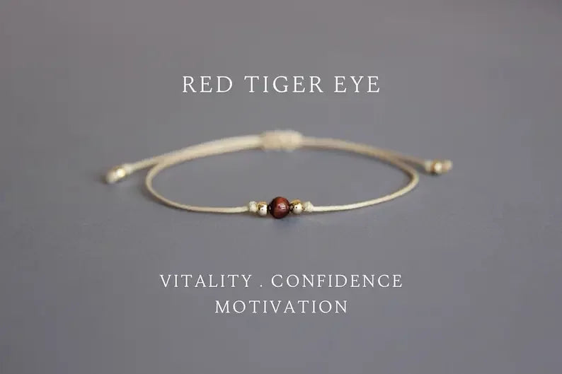 Women's Red Tiger Eye Bull's Eye Crystal Nursing Student Gift Women's Empathy Protection Gemstone Bracelet