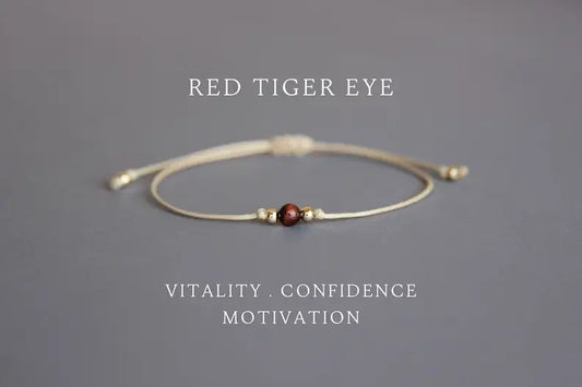 Women's Red Tiger Eye Bull's Eye Crystal Nursing Student Gift Women's Empathy Protection Gemstone Bracelet