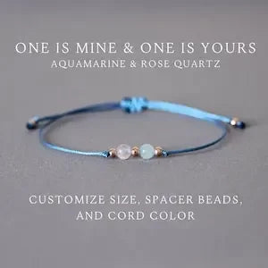 Couple & Bestie Bond Bracelet: Aquamarine & Rose Quartz