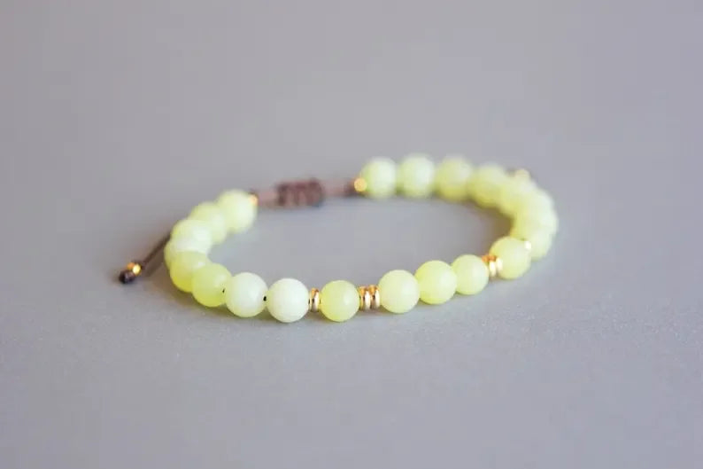 Lemon Jade Crystal Bracelet Women's 21st Birthday Gift