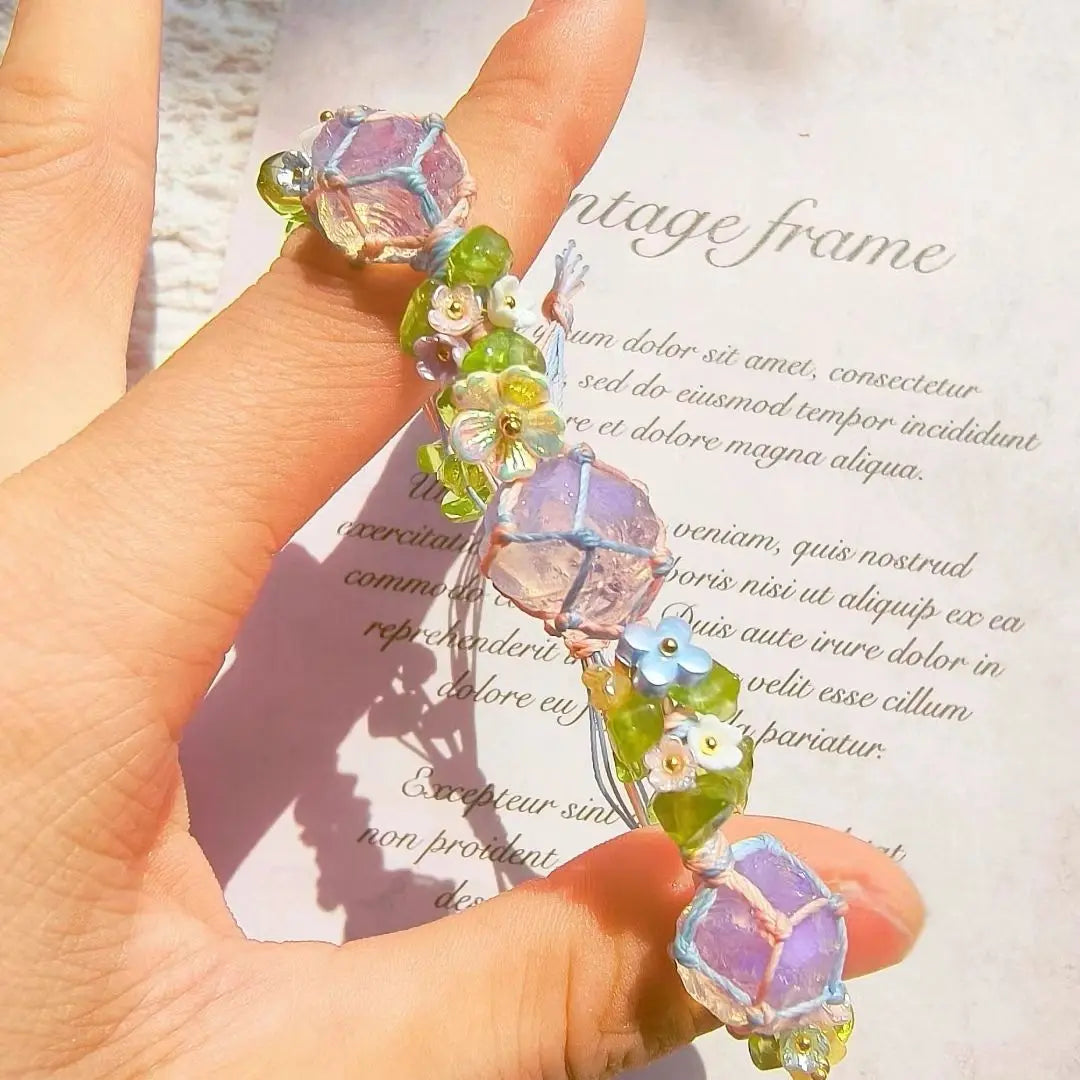 Garden Spring Opal Woven Bracelet