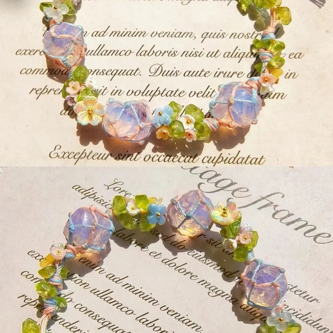 Garden Spring Opal Woven Bracelet