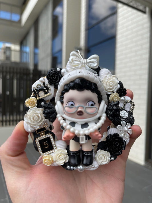 Skullpanda Hypepanda Series-[Milk Baby] Chanel Inspired Cute Hanging Decoration Gift for fashion designers|Car Rearview Mirror Hanging Charm