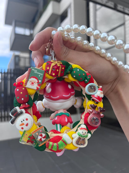 Skullpanda Candy Monster Town Series- [Strawberry Clown] Cute Hanging Decoration Gift For Her|Kawaii Car Interior Rearview Mirror Charm