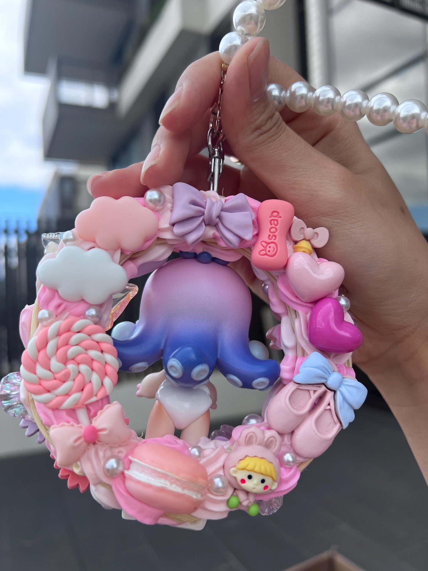 Halloween Skullpanda Candy Monster Town Series- [Octopus Monster] Hanging Decoration Gift For Her|Kawaii Car Rearview Mirror Hanging Charm