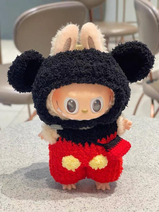 Handmade Crochet Mickey and Minnie Outfit for Macaron Labubu | Crochet Macaron Labubu Clothes | Kawaii Gift For Labubu Lovers