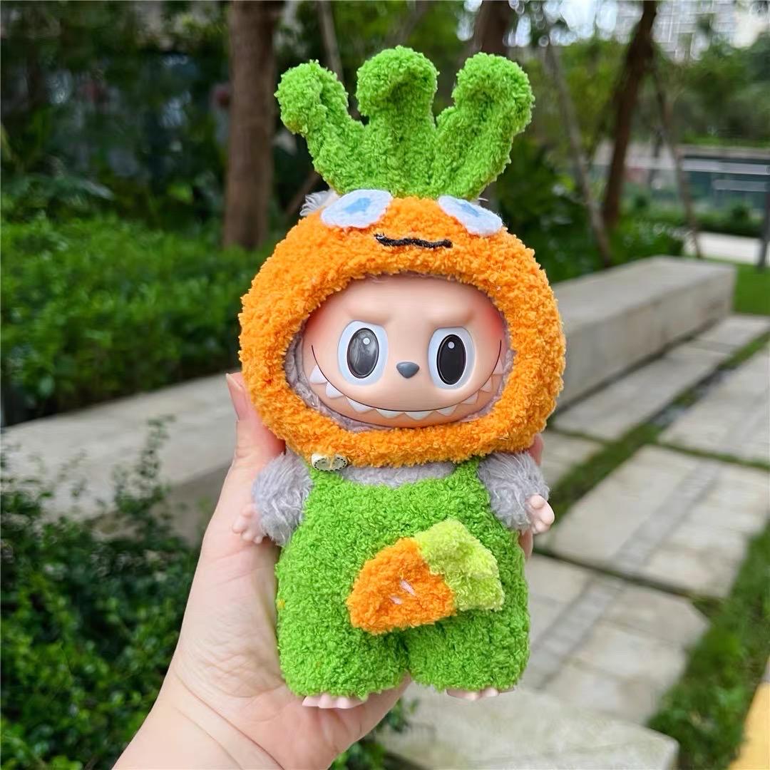 Handmade Crochet Cute Carrot Outfit for Macaron Labubu|Crochet Macaron Labubu Clothes | Kawaii Gift For Labubu Lovers| 17cm doll clothes