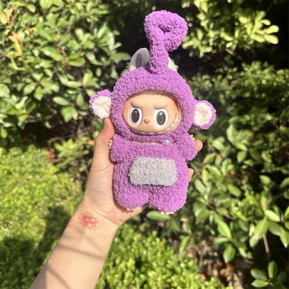 Handmade Crochet Teletubbies Outfit for Macaron Labubu | Crochet Macaron Labubu Clothes Bag Charm | Kawaii Gift For Labubu Lovers| 17cm doll