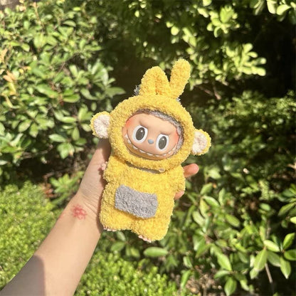 Handmade Crochet Teletubbies Outfit for Macaron Labubu | Crochet Macaron Labubu Clothes Bag Charm | Kawaii Gift For Labubu Lovers| 17cm doll