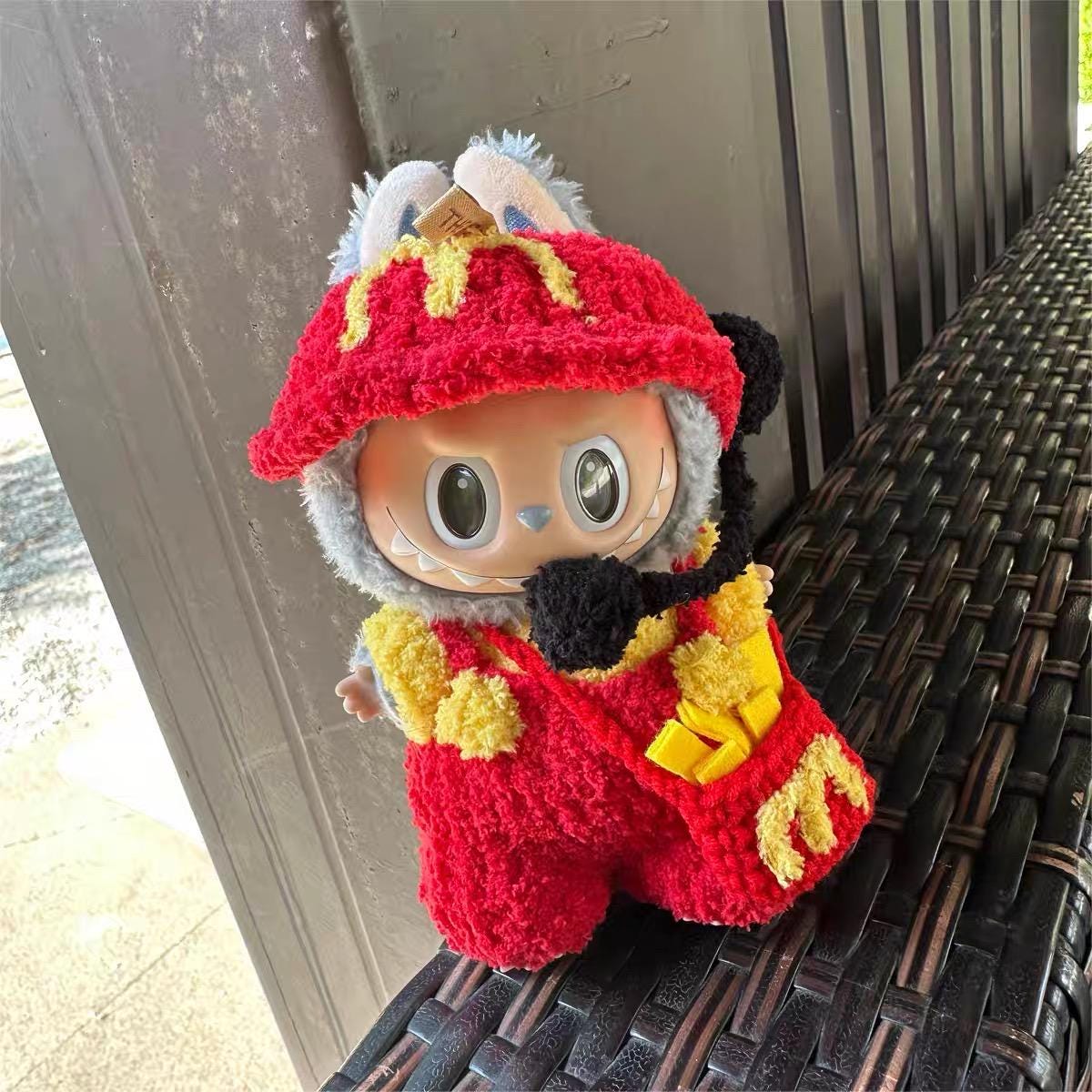 Handmade Crochet McDonald's Staff Outfit for Macaron Labubu | Crochet Macaron Labubu Clothes | Kawaii Gift For Labubu Lovers