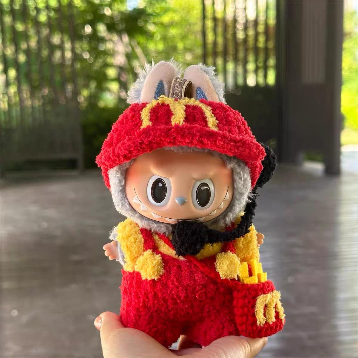 Handmade Crochet McDonald's Staff Outfit for Macaron Labubu | Crochet Macaron Labubu Clothes | Kawaii Gift For Labubu Lovers