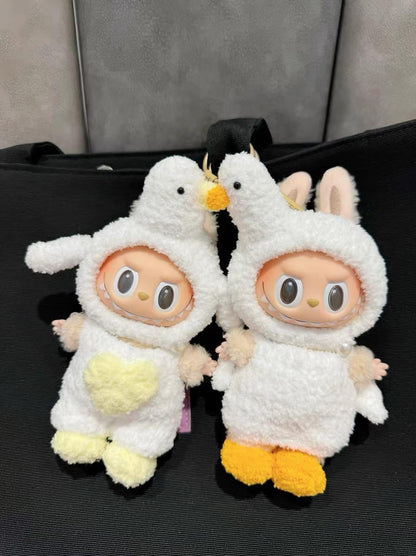 Handmade Crochet Goose and Duck Crochet Labubu Outfit | Crochet Macaron Labubu Clothes | Kawaii Gift For Labubu Lovers