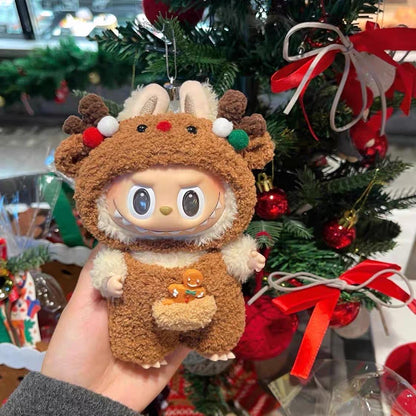 Handmade Reindeer Crochet Christmas Labubu Outfit Crochet Macaron Labubu Clothes Kawaii Gift For Labubu Lovers