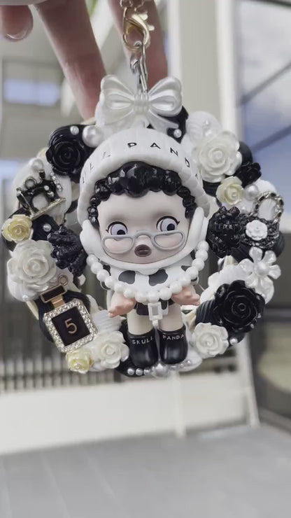 Skullpanda Hypepanda Series-[Milk Baby] Chanel Inspired Cute Hanging Decoration Gift for fashion designers|Car Rearview Mirror Hanging Charm